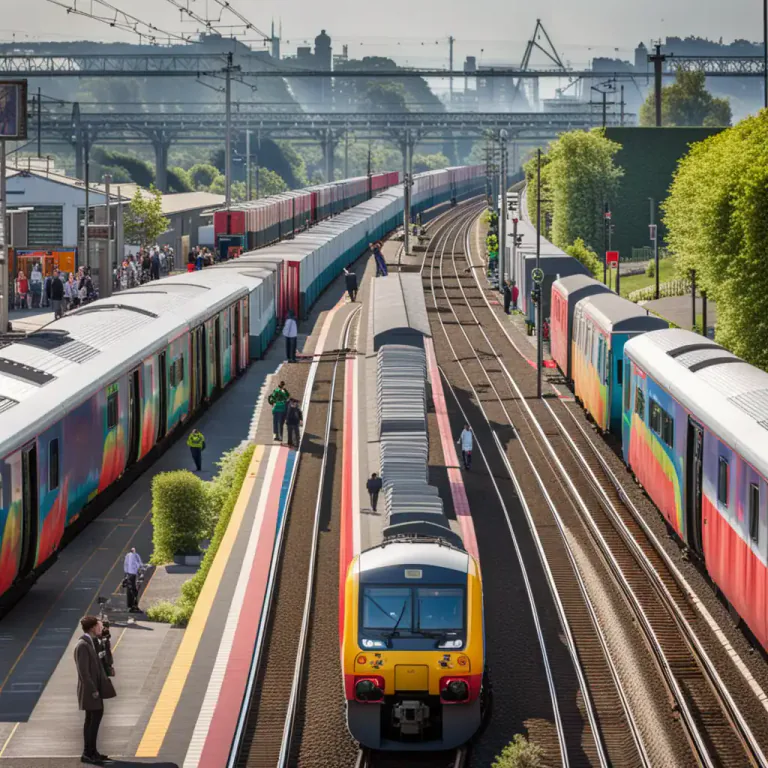 Visual representation of "open line" - A railway line that is in service and available for use