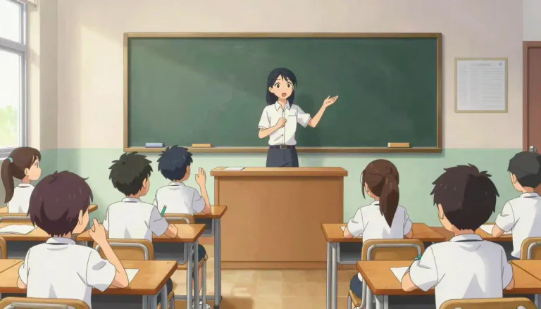Visual representation of "class" - A group of students who learn together, or the period of time they spend learning