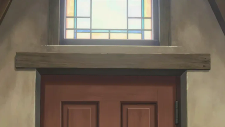 Visual representation of "transom" - A horizontal crossbar in a window, over a door, or between a door and a window