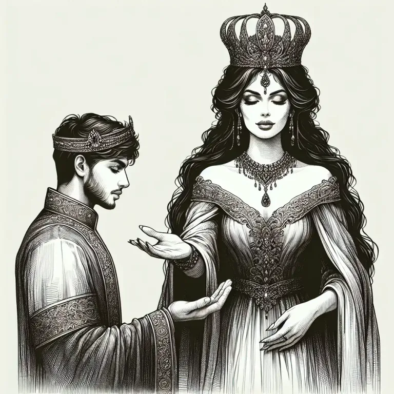 Visual representation of "queenly" - In a way that is befitting of a queen