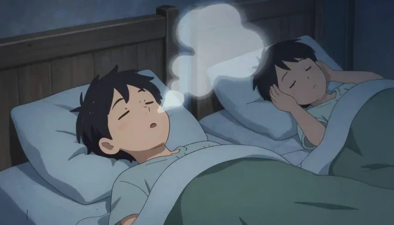 Visual representation of "snore" - to breathe in a very noisy way while sleeping