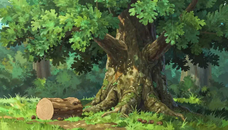 Visual representation of "oak" - A type of large tree or the hard wood of this tree