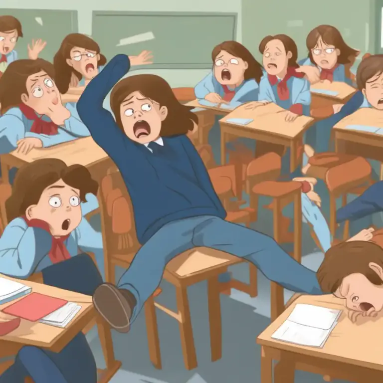 Visual representation of "keel over" - To suddenly fall down