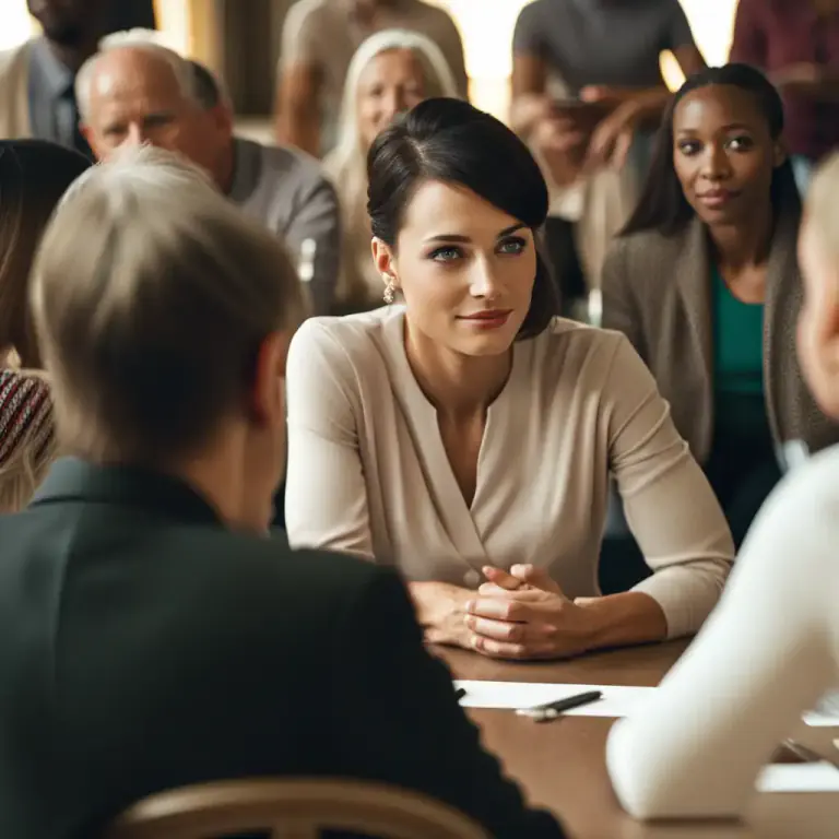 Visual representation of "enter" - To get involved in a conversation or activity.