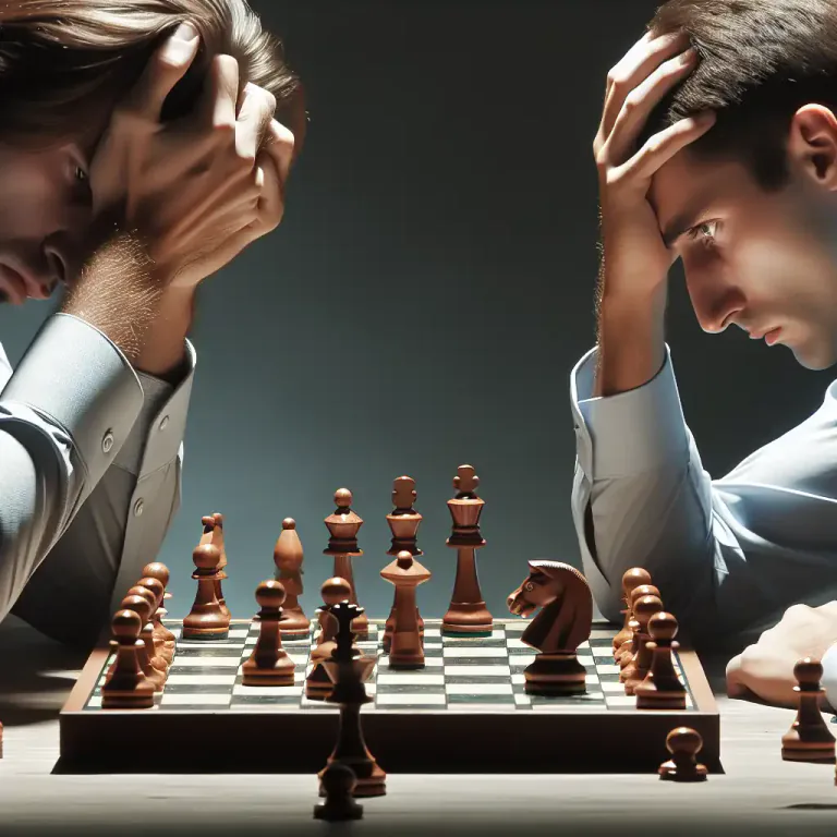 Visual representation of "exhaustion" - A form of defense in chess where the opponent's moves are all harmful