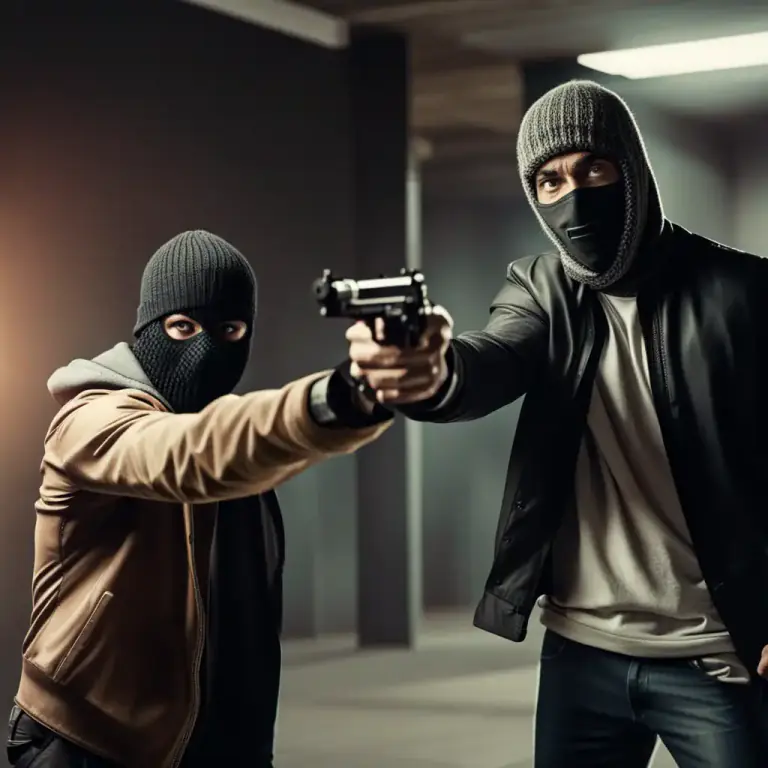 Visual representation of "blow away" - To kill someone by shooting them with a gun