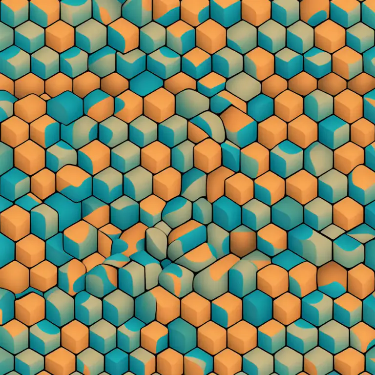Visual representation of "tessellated" - In mathematics, describes a flat surface that is covered by shapes fitted together without gaps or overlaps