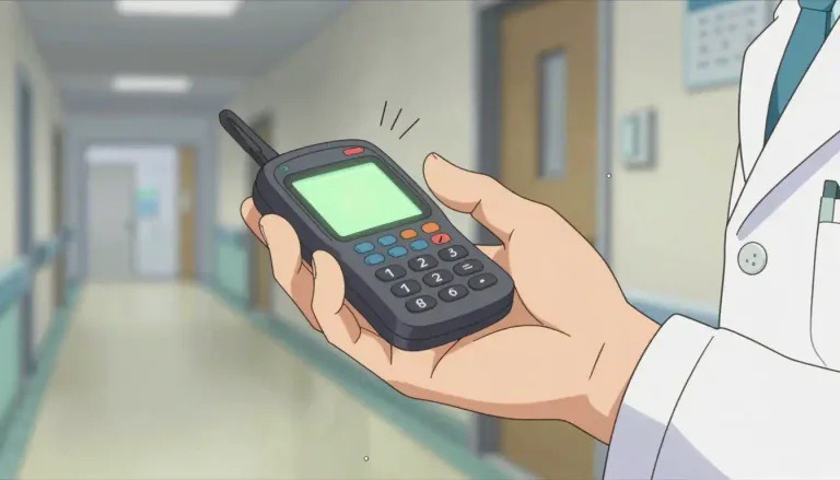 Visual representation of "pager" - A small device that makes a noise or vibrates to let you know that someone wants to communicate with you.