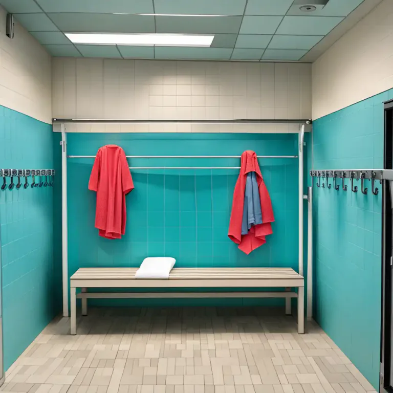 Visual representation of "cubicle" - A private area for a specific purpose such as changing clothes or taking a shower, often located in a public place.