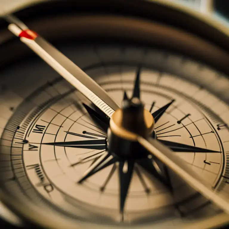 Visual representation of "needle" - The sharp pointed part of a compass or other instrument