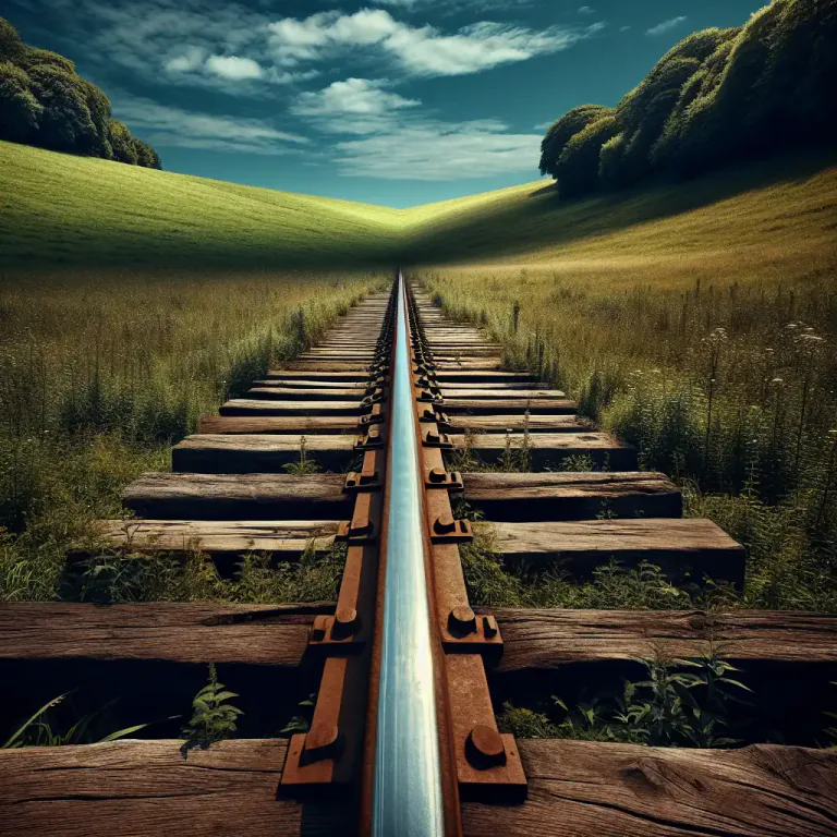 Visual representation of "go off the rails" - To function improperly or stop functioning