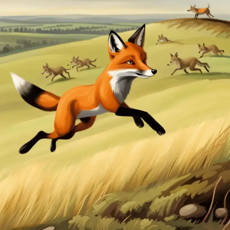 Visual representation of "go to earth/ground" - To seek safety in a burrow or similar place, like an animal