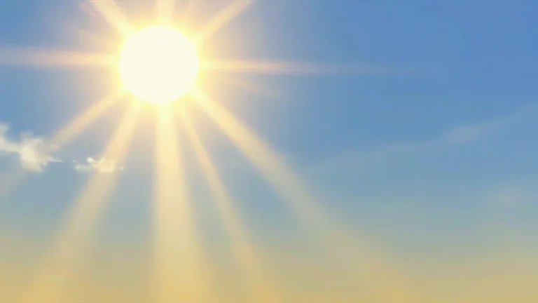 Visual representation of "sunshine" - The light and heat that come from the sun