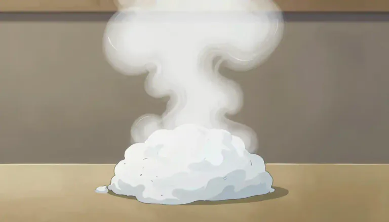 Visual representation of "sublimate" - To change directly from a solid into a gas without becoming a liquid first