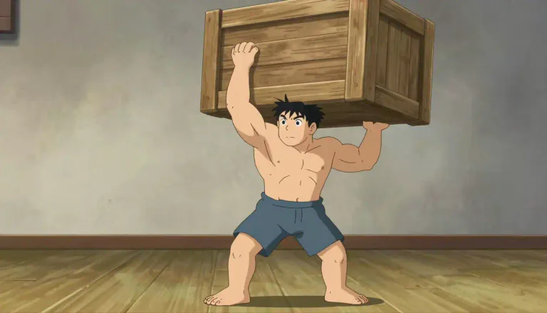 Visual representation of "strong" - Having a lot of physical power, able to carry heavy objects or move heavy things.