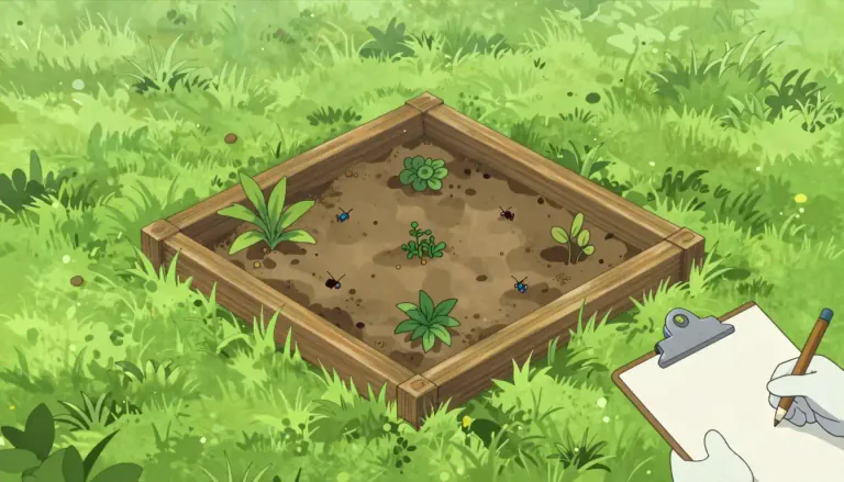 Visual representation of "quadrat" - A quadrat is a square or rectangular plot used in ecology to isolate a standard unit of area for studying the distribution of organisms.