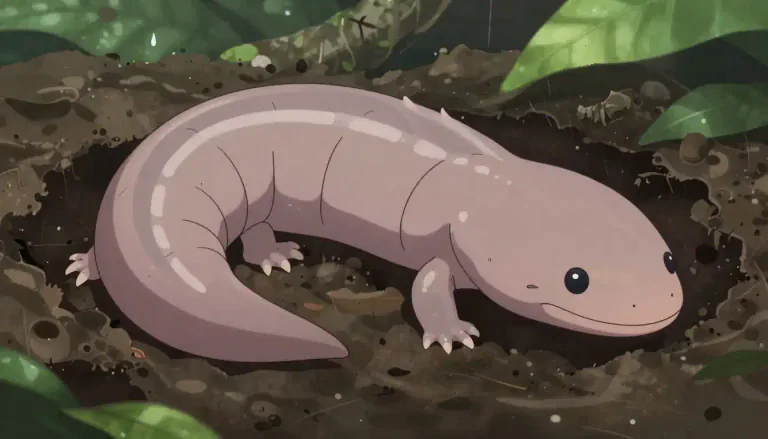 Visual representation of "caecilian" - A caecilian is a type of limbless amphibian characterized by a long, worm-like body, found mostly in tropical regions.