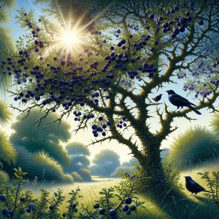 Visual representation of "sloe" - A type of bush or small tree that produces sloes.