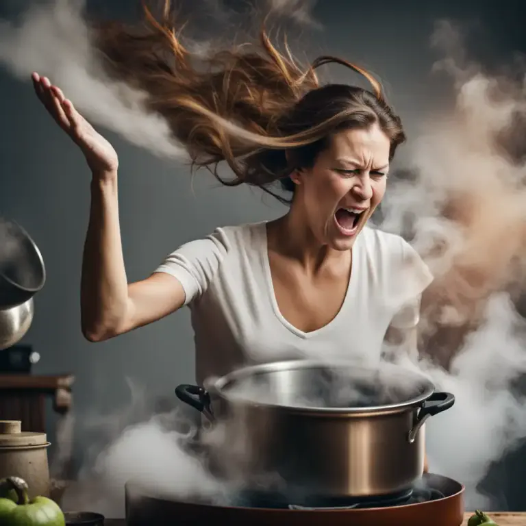 Visual representation of "flip your lid" - To suddenly become very angry.