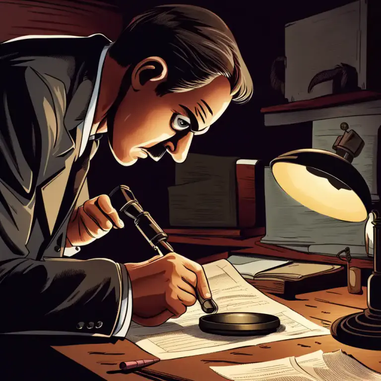 Visual representation of "look into" - To investigate or research something.