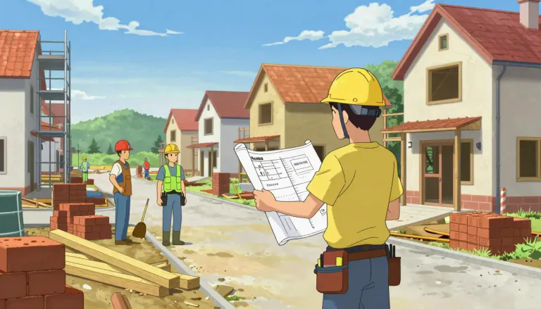 Visual representation of "homebuilder" - A person or company that builds homes, especially residential houses.