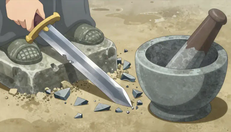 Visual representation of "comminuted" - Describing a fracture where the bone is broken into several pieces.