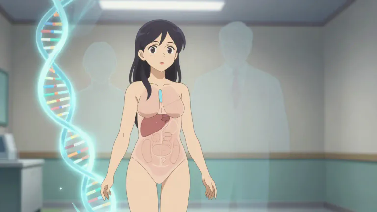 Visual representation of "genetically" - According to the birth or origin of someone or something; naturally
