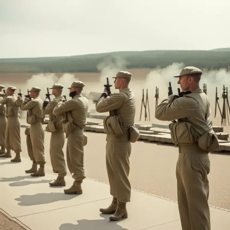 Visual representation of "range" - An open area for shooting practice or military exercises