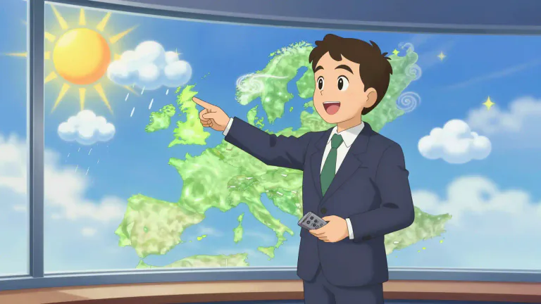 Visual representation of "weatherman" - A person who studies and predicts the weather