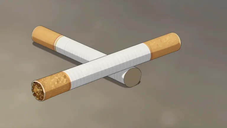 Visual representation of "cigarette" - A thin tube of paper filled with tobacco that is smoked