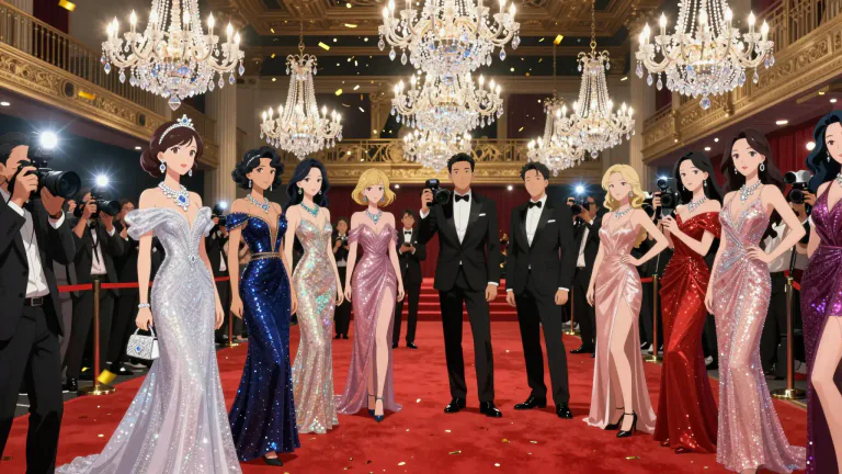Visual representation of "glitz" - Excessive showiness or sparkle, especially in a tasteless or vulgar way.