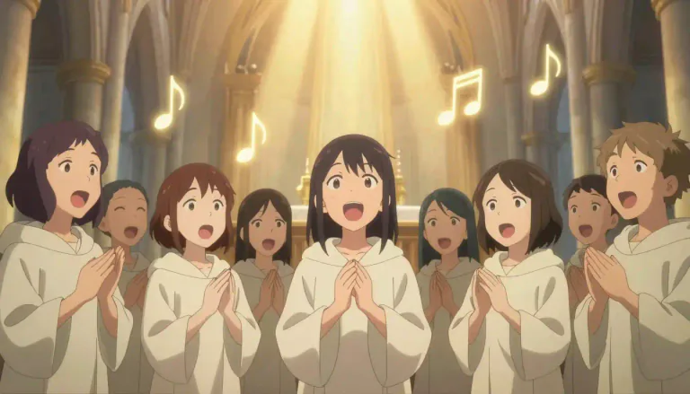 Visual representation of "hymn" - A religious song or poem of praise to God or a god.