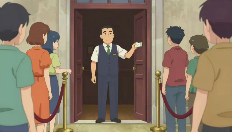 Visual representation of "admittance" - Permission or right to enter a place, organization, or institution.
