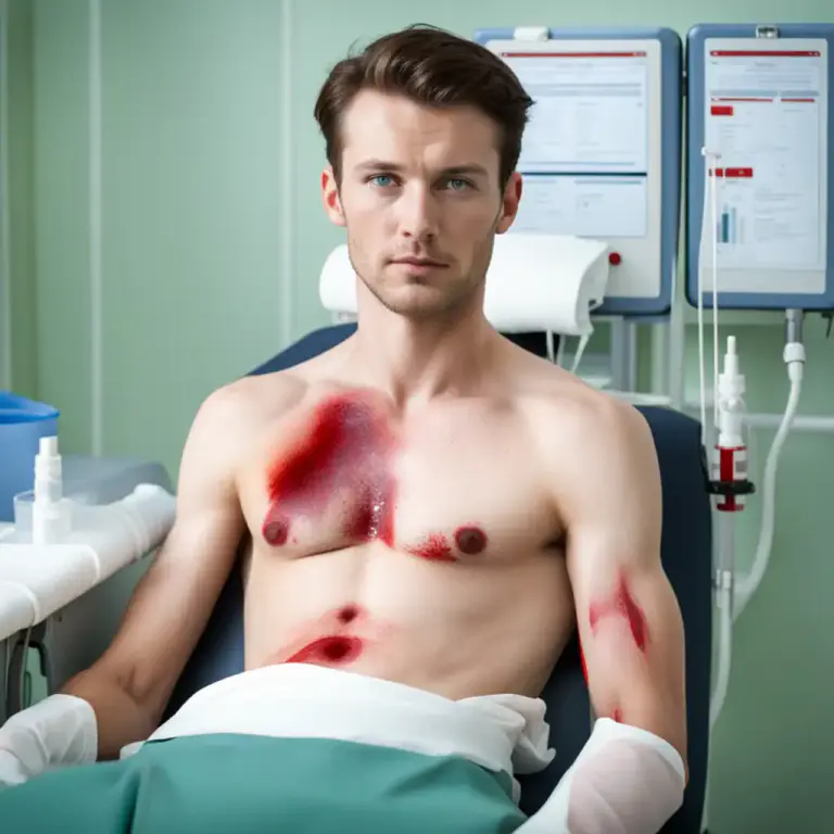 Visual representation of "bleeder" - A person who bleeds excessively, especially one suffering from a bleeding disorder.