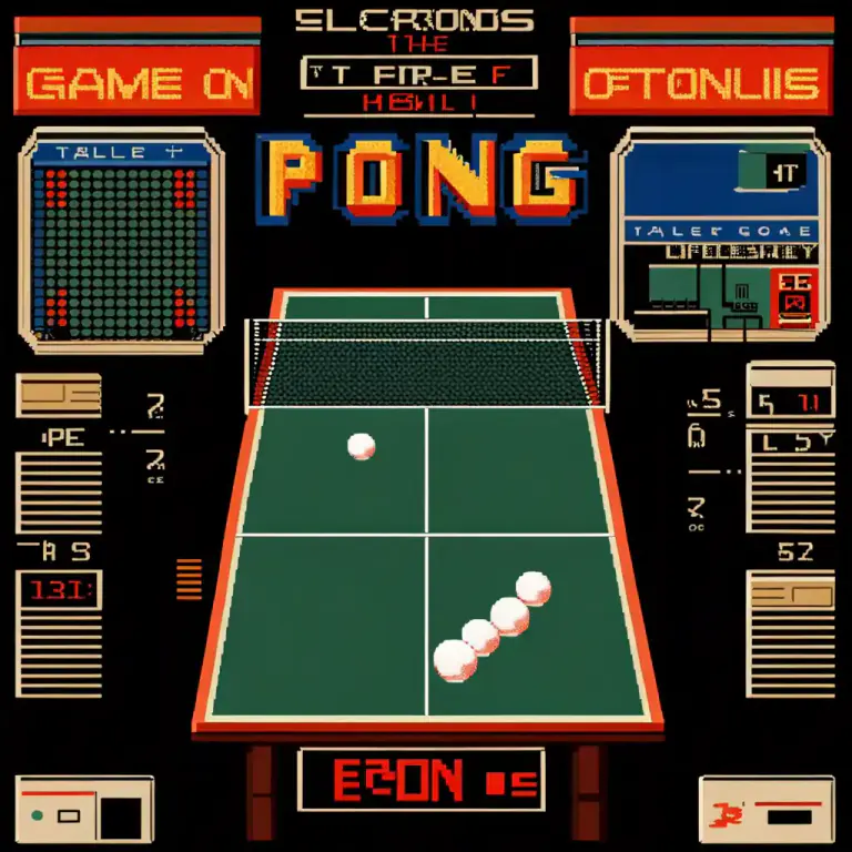 Visual representation of "pong" - A trademark used for a video game of electronic table tennis
