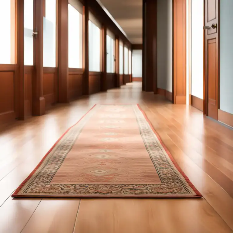 Visual representation of "runner" - A narrow rug that is used to cover a section of a floor, especially in a hallway.