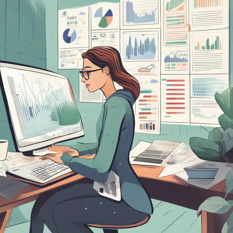 Visual representation of "researcher" - A person who carries out very focused searches on the internet or in data databases to find specific information.