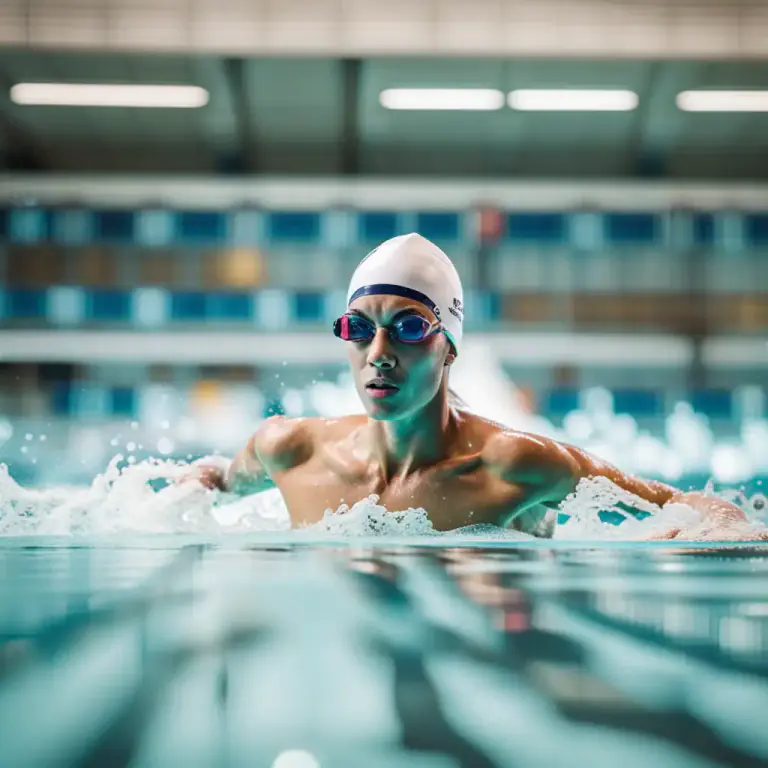 Visual representation of "butterfly" - A swimming stroke in which both arms are thrown forward together out of the water while the feet kick up and down.
