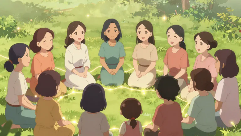 Visual representation of "motherhood" - A group or community of mothers.