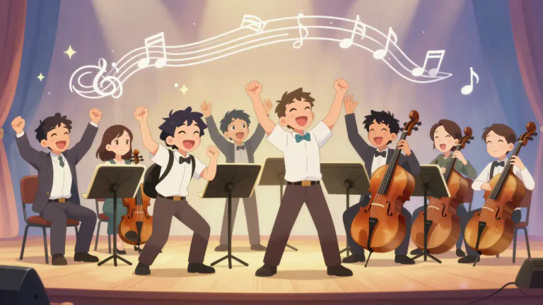 Visual representation of "scherzando" - In music, when something is done playfully or jokingly.
