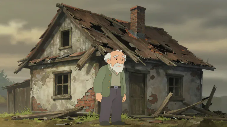 Visual representation of "decrepit" - old and in bad condition or poor health