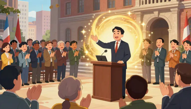 Visual representation of "encomium" - A speech or piece of writing that praises someone or something highly.