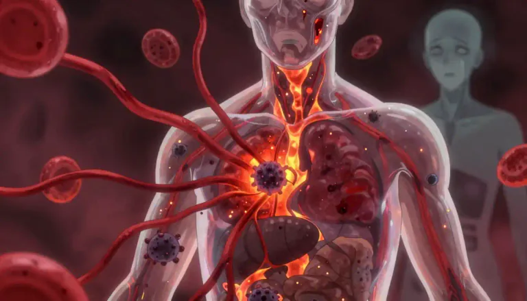 Visual representation of "septicemia" - Septicemia is a serious medical condition where bacteria enter the bloodstream, which can cause widespread inflammation and potentially lead to shock.