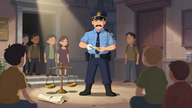 Visual representation of "injustice" - Unlawful acts, actions that are against the law