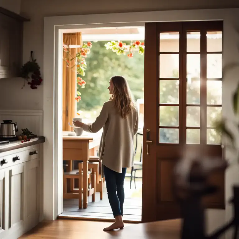Visual representation of "invite in" - To ask someone to enter a place such as a house or office.