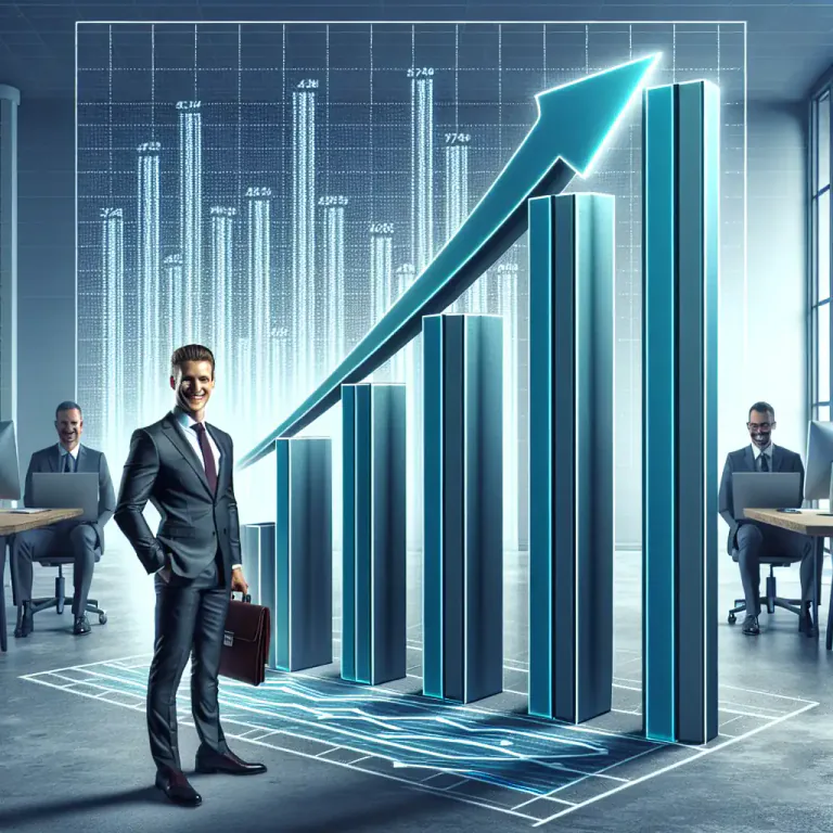 Visual representation of "quintuple" - Increase or cause to increase five times as much.