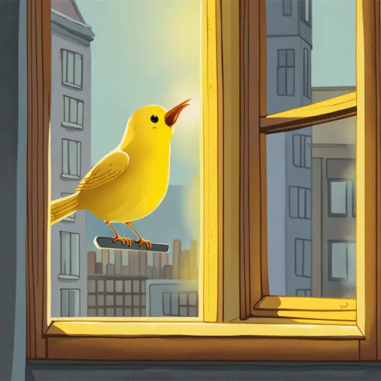 Visual representation of "tweet" - The sound made by a bird.