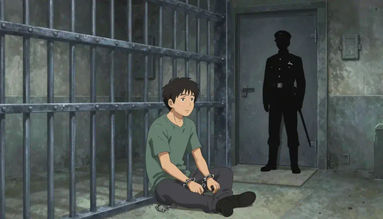 Visual representation of "detention" - The state of being kept in a place, especially a prison, and not being allowed to leave