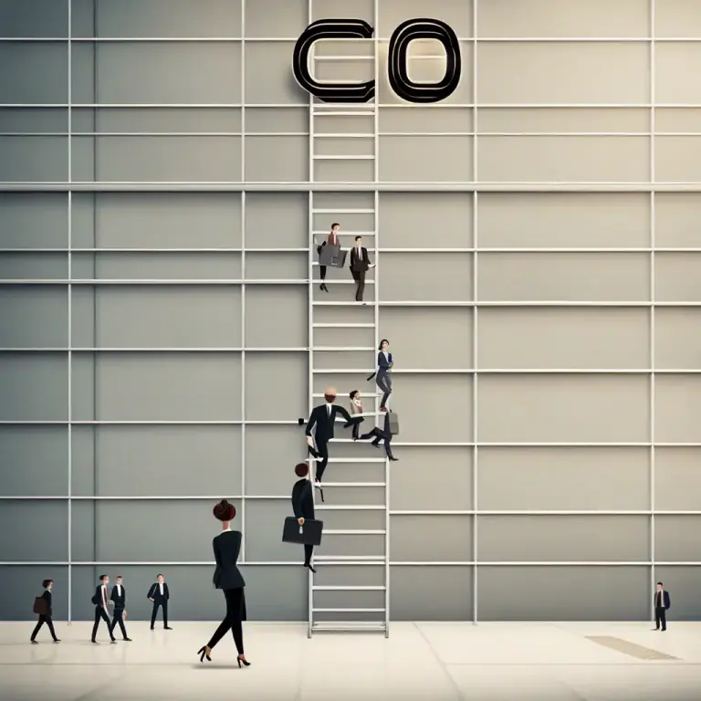 Visual representation of "ascend" - To move from a lower position or rank to a higher one.