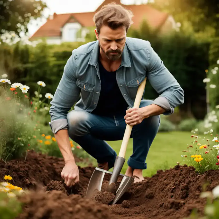 Visual representation of "spade" - To dig soil with a spade
